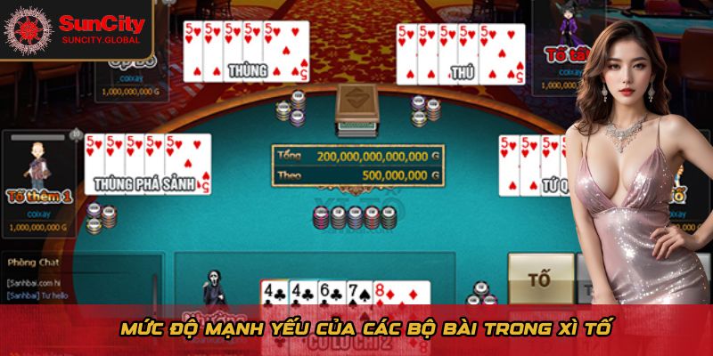 Mức độ mạnh yếu của các bộ bài trong Xì Tố